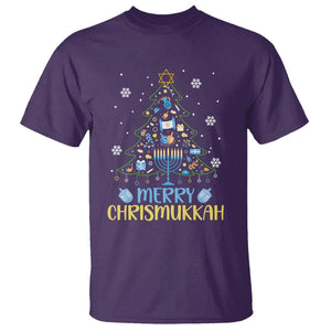 Christmas Hanukkah T Shirt Merry Christmukkah Jewish Christmas Tree Chanukah Hanukkah TS02 Purple Printyourwear