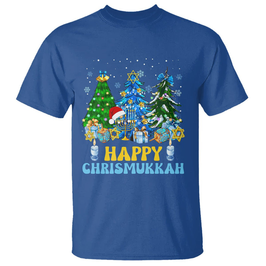 Christmas Hanukkah T Shirt Merry Christmukkah Jewish Christmas Trees Chanukah Hanukkah TS02 Royal Blue Printyourwear