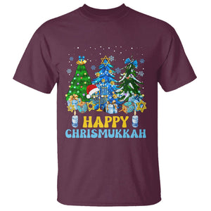 Christmas Hanukkah T Shirt Merry Christmukkah Jewish Christmas Trees Chanukah Hanukkah TS02 Maroon Printyourwear