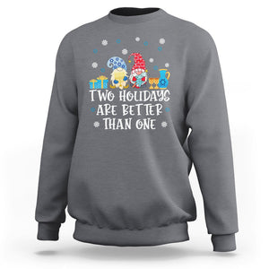 Christmas Hanukkah Two Holidays Are Better Than One Jewish Gnome Sweatshirt TS09 Charcoal Printyourwear