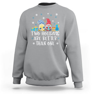 Christmas Hanukkah Two Holidays Are Better Than One Jewish Gnome Sweatshirt TS09 Sport Gray Printyourwear