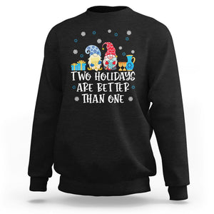 Christmas Hanukkah Two Holidays Are Better Than One Jewish Gnome Sweatshirt TS09 Black Printyourwear