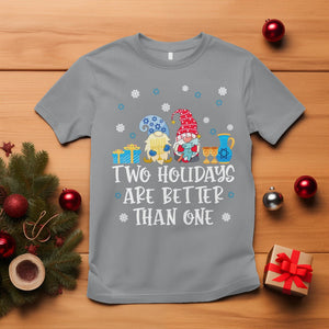 Christmas Hanukkah Two Holidays Are Better Than One Jewish Gnome T Shirt TS09 Sport Gray Printyourwear