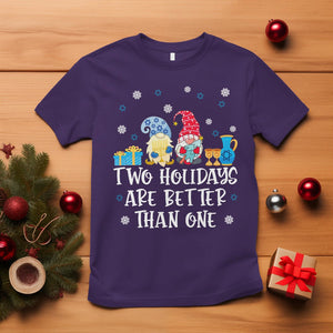 Christmas Hanukkah Two Holidays Are Better Than One Jewish Gnome T Shirt TS09 Purple Printyourwear