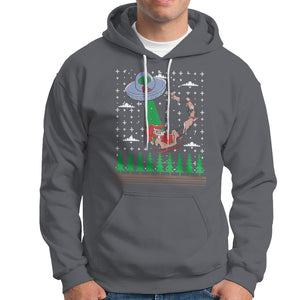 Christmas Hoodie Alien Invasion Space UFO Catch Santa TS09 Charcoal Printyourwear