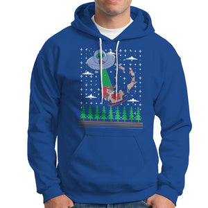 Christmas Hoodie Alien Invasion Space UFO Catch Santa TS09 Royal Blue Printyourwear