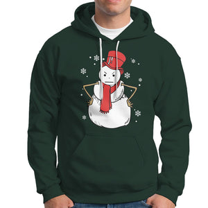 Christmas Hoodie Angry Snowman Funny Xmas TS09 Dark Forest Green Printyourwear