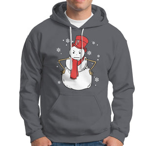 Christmas Hoodie Angry Snowman Funny Xmas TS09 Charcoal Printyourwear