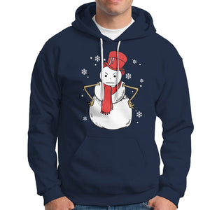 Christmas Hoodie Angry Snowman Funny Xmas TS09 Navy Printyourwear