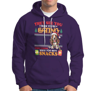 Christmas Hoodie Basset Hound See You're Eating Dog Lover TS09 Purple Printyourwear