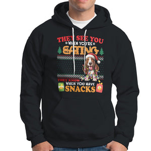 Christmas Hoodie Basset Hound See You're Eating Dog Lover TS09 Black Printyourwear