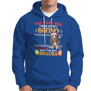 Christmas Hoodie Basset Hound See You're Eating Dog Lover TS09 Royal Blue Printyourwear