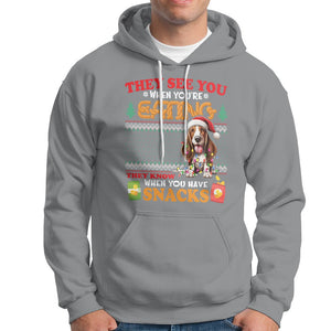 Christmas Hoodie Basset Hound See You're Eating Dog Lover TS09 Sport Gray Printyourwear