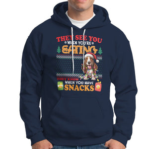 Christmas Hoodie Basset Hound See You're Eating Dog Lover TS09 Navy Printyourwear