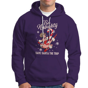 Christmas Hoodie Candy North Pole Be Naughty Save Santa The Trip TS09 Purple Printyourwear