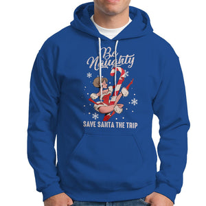 Christmas Hoodie Candy North Pole Be Naughty Save Santa The Trip TS09 Royal Blue Printyourwear