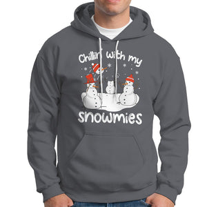 Christmas Hoodie Chillin With My Snowmies Funny Snowman Friendship TS09 Printyourwear