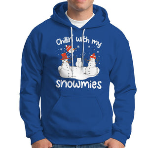 Christmas Hoodie Chillin With My Snowmies Funny Snowman Friendship TS09 Printyourwear