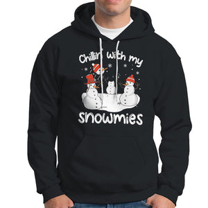 Christmas Hoodie Chillin With My Snowmies Funny Snowman Friendship TS09 Dark Heather Printyourwear