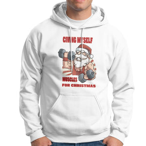 Christmas Hoodie Civing Muscles Santa Weightlifting Gymer TS09 White Printyourwear