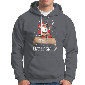 Christmas Hoodie Cocaine Let It Snow Ugly Santa Snorting TS09 Charcoal Printyourwear