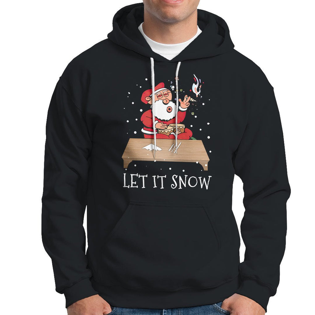 Christmas Hoodie Cocaine Let It Snow Ugly Santa Snorting TS09 Black Printyourwear