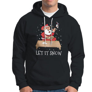 Christmas Hoodie Cocaine Let It Snow Ugly Santa Snorting TS09 Black Printyourwear