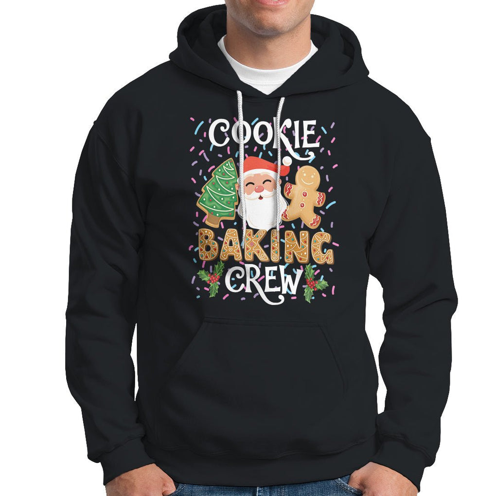 Christmas Hoodie Cookie Baking Crew Santa Xmas Tree Gingerbread TS09 Black Printyourwear