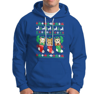 Christmas Hoodie Cute Cat In Sock Merry Catmas TS09 Printyourwear