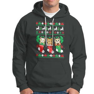 Christmas Hoodie Cute Cat In Sock Merry Catmas TS09 Printyourwear