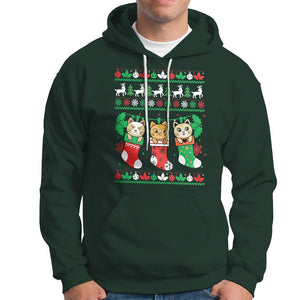 Christmas Hoodie Cute Cat In Sock Merry Catmas TS09 Printyourwear