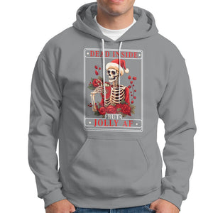 Christmas Hoodie Dead Inside But Jolly AF Funny Chillin'Skeleton TS09 Sport Gray Printyourwear