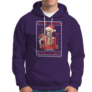 Christmas Hoodie Dead Inside But Jolly AF Funny Chillin'Skeleton TS09 Purple Printyourwear