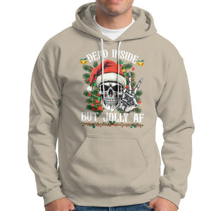 Christmas Hoodie Dead Inside But Jolly AF Funny Skull Skeleton TS09 Sand Printyourwear