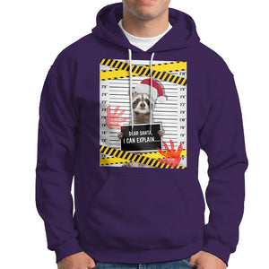 Christmas Hoodie Dear Santa I Can Explain Funny Raccoon Lover TS09 Purple Printyourwear