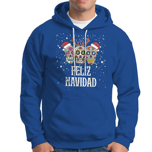 Christmas Hoodie Feliz Navidad Mexican Sugar Skulls Reindeer Santa TS09 Royal Blue Printyourwear