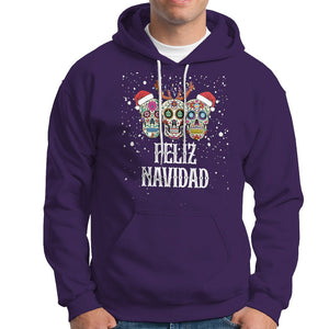 Christmas Hoodie Feliz Navidad Mexican Sugar Skulls Reindeer Santa TS09 Purple Printyourwear