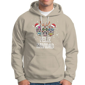 Christmas Hoodie Feliz Navidad Mexican Sugar Skulls Reindeer Santa TS09 Sand Printyourwear