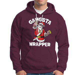 Christmas Hoodie Gangsta Wrapper Funny Santa Hip Hop TS09 Maroon Printyourwear