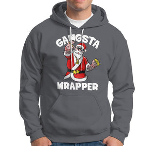 Christmas Hoodie Gangsta Wrapper Funny Santa Hip Hop TS09 Charcoal Printyourwear