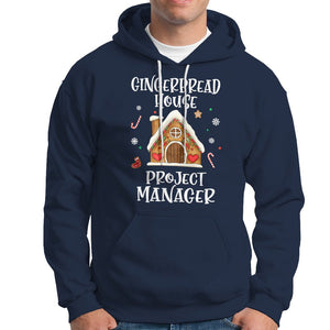 Christmas Hoodie Gingerbread House Project manager Decorating Baking TS09 Navy Printyourwear