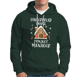 Christmas Hoodie Gingerbread House Project manager Decorating Baking TS09 Dark Forest Green Printyourwear