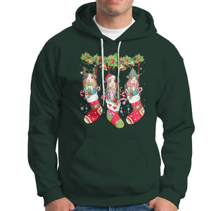 Christmas Hoodie Guinea Pig In Xmas Socks Cute Santa Hat TS09 Dark Forest Green Printyourwear