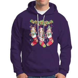 Christmas Hoodie Guinea Pig In Xmas Socks Cute Santa Hat TS09 Purple Printyourwear