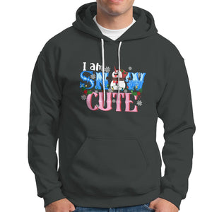 Christmas Hoodie I Am Snow Cute Snowman Winter Chilling TS09 Dark Heather Printyourwear