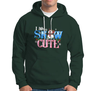 Christmas Hoodie I Am Snow Cute Snowman Winter Chilling TS09 Dark Forest Green Printyourwear