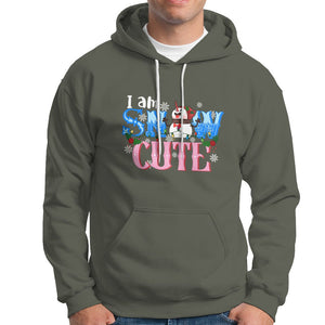 Christmas Hoodie I Am Snow Cute Snowman Winter Chilling TS09 Military Green Printyourwear