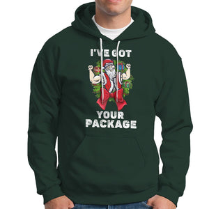 Christmas Hoodie I've Got Your Package Ugly Santa Gymer Gift TS09 Dark Forest Green Printyourwear