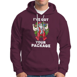 Christmas Hoodie I've Got Your Package Ugly Santa Gymer Gift TS09 Maroon Printyourwear