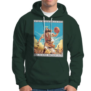 Christmas Hoodie Jesus Baseketball Player Crossing Up Christian Funny Xmas TS09 Dark Forest Green Printyourwear